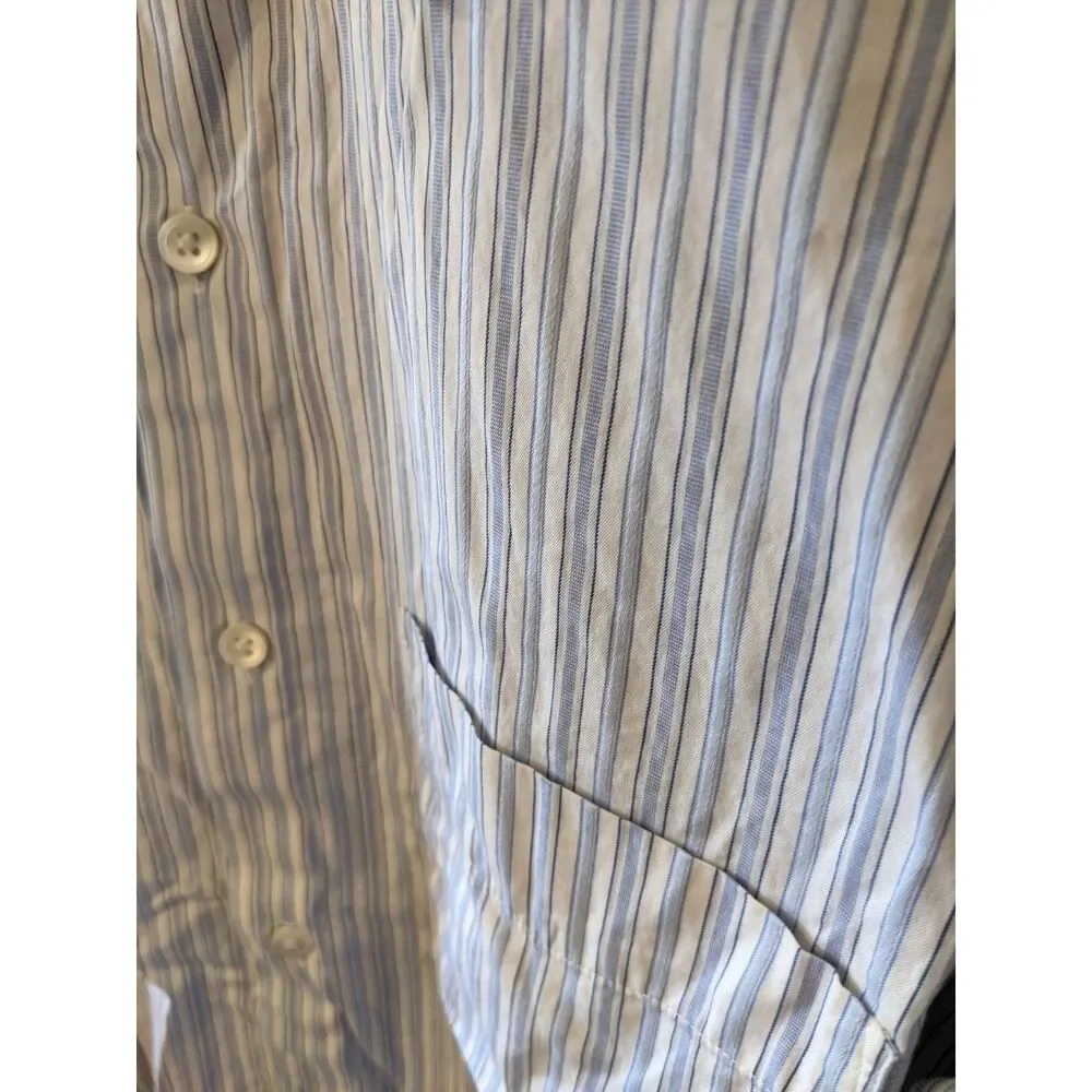 Vintage Banana Republic Shirt Blue Stripe Button Down 15-15.5 Mens M Y2K Preppy
